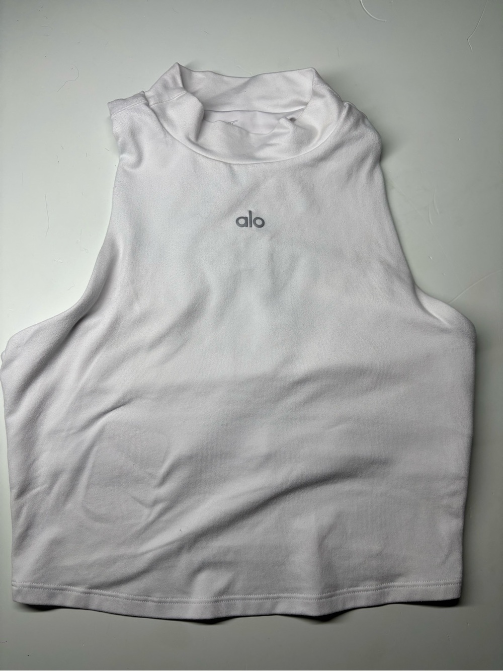 Alo White High Neck Cropped Tank | Athleisure Yoga Activewear 🤍 XS - Picture 2 of 4